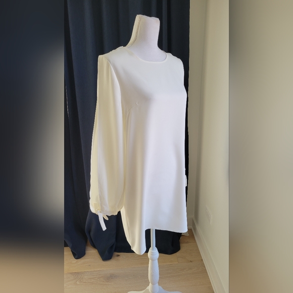 MISSGUIDED | White Tie Sleeve Dress - Picture 3 of 10